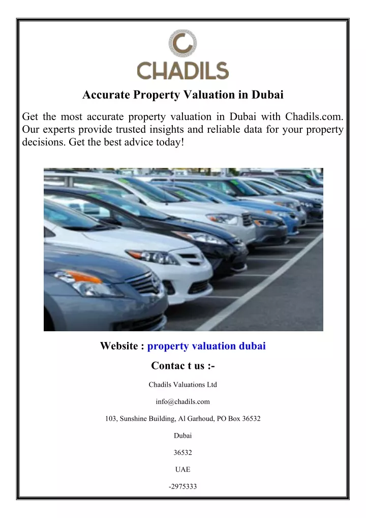 accurate property valuation in dubai