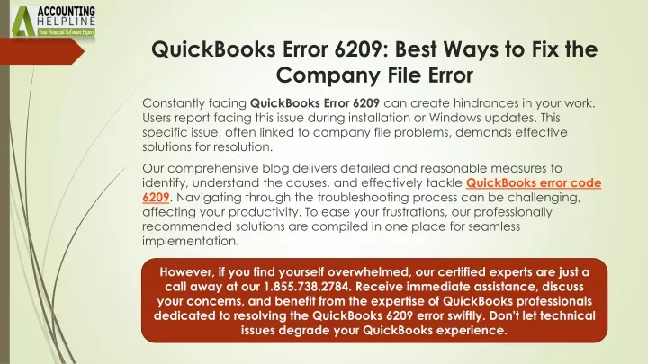 quickbooks error 6209 best ways to fix the company file error