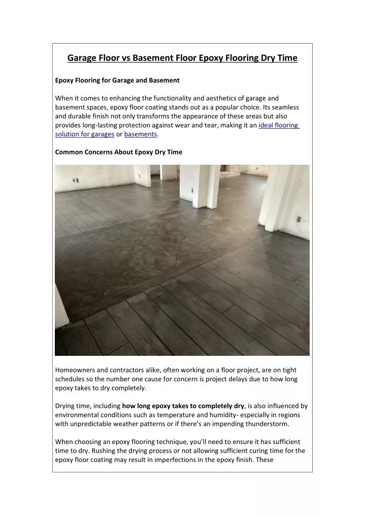 garage floor vs basement floor epoxy flooring