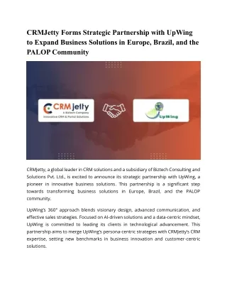 crmjetty partnership with upwing