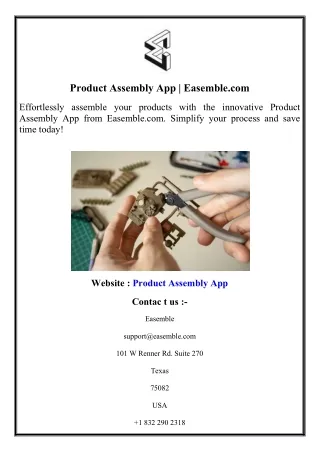 product assembly app easemble com