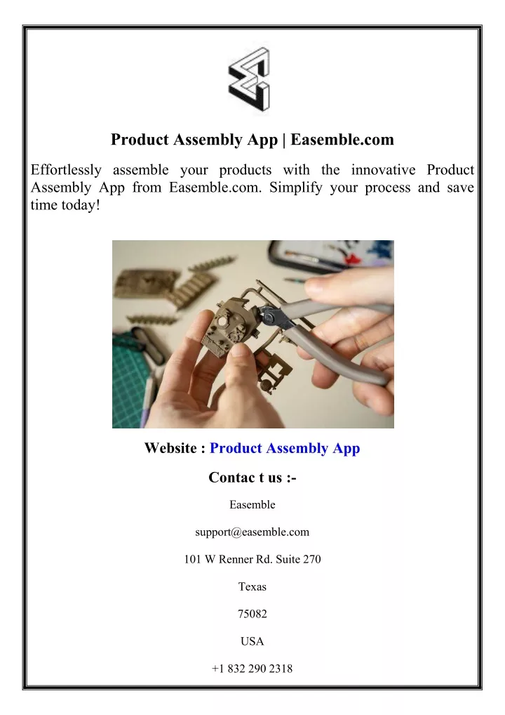 product assembly app easemble com