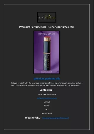 Premium Perfume Oils | Genericperfumes.com