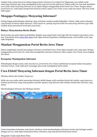 Cara Cerdas Menyaring Informasi di Era Digital dengan Portal Berita Jawa Timur