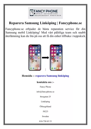 Reparera Samsung Linköping  Fancyphone.se