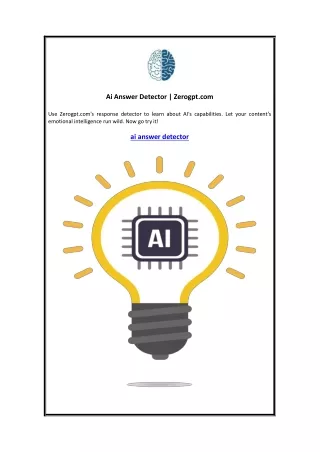 ai answer detector zerogpt com