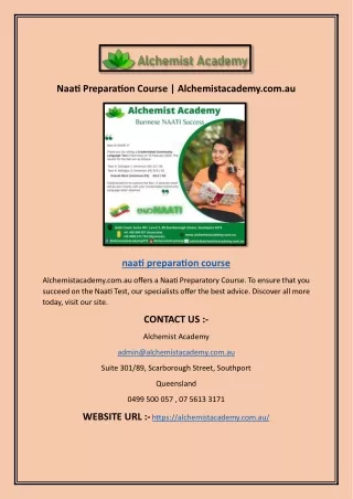 Naati Preparation Course | Alchemistacademy.com.au