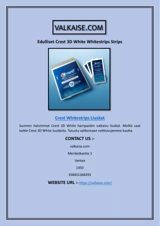 Edulliset Crest 3D White Whitestrips Strips