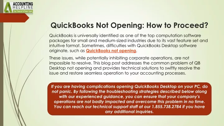 quickbooks not opening how to proceed