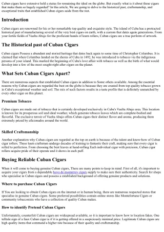 cuban cigars have extensive held a status