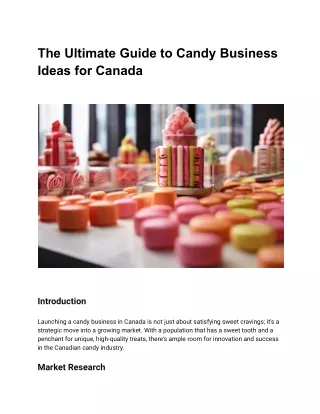 The Ultimate Guide to Candy Business Ideas for Canada