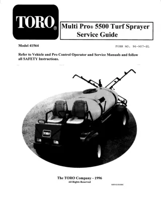 Toro Multi-Pro 5500 Sprayer Service Repair Manual