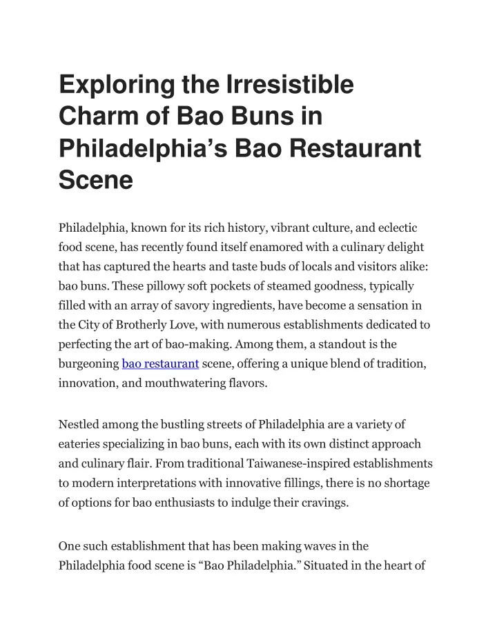 exploring the irresistible charm of bao buns in philadelphia s bao restaurant scene