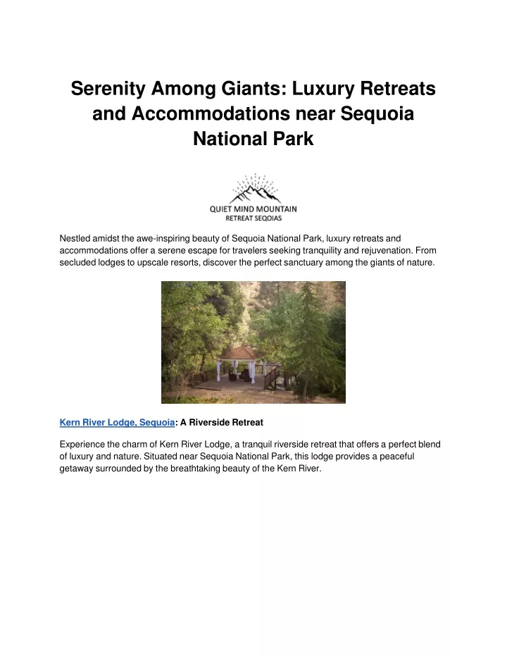 serenity among giants luxury retreats and accommodations near sequoia national park