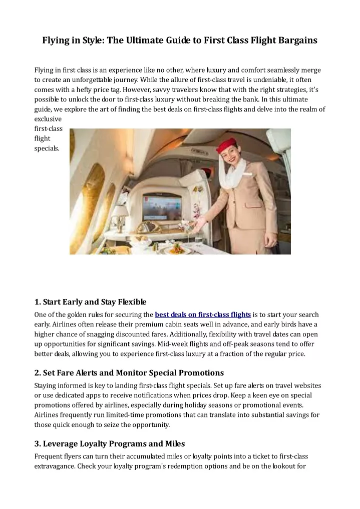 flying in style the ultimate guide to first class