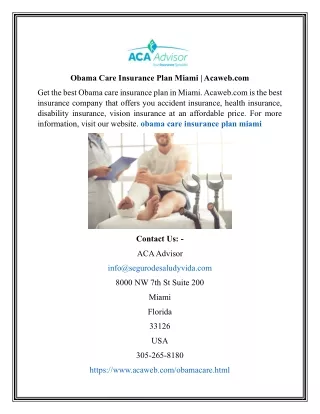 Obama Care Insurance Plan Miami | Acaweb.com