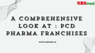 A comprehensive look at : pcd pharma franchises