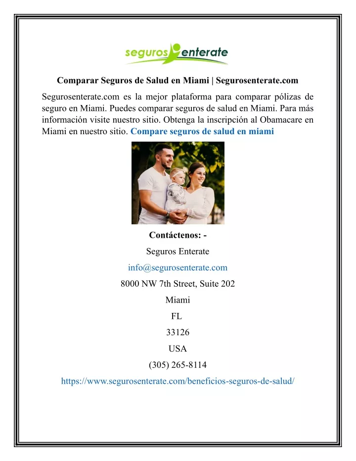 comparar seguros de salud en miami