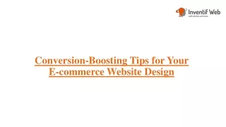 Conversion-Boosting Tips for Your E-commerce Website Design