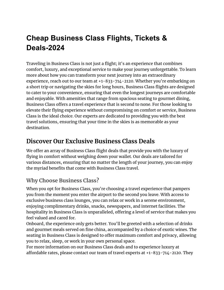 cheap business class flights tickets deals 2024