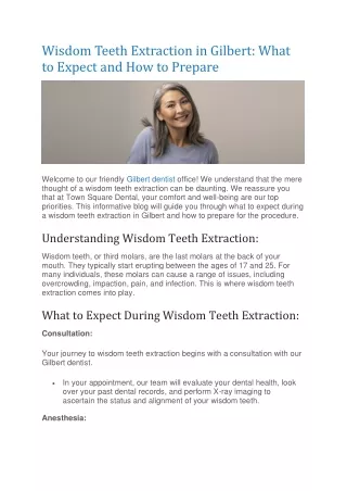 Wisdom Teeth Extraction in Gilbert What to Expect and How to Prepare
