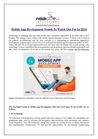 Mobile App Development Trends To Watch Out For In 2024