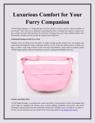 Luxurious Comfort for Your Furry Companion