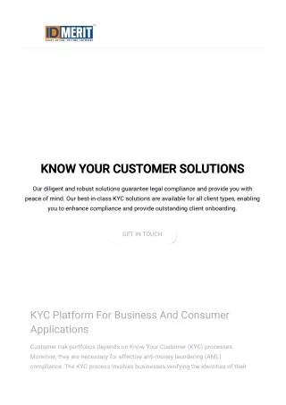 Know Your Customer Solutions