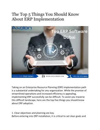 The Top 5 Things You Should Know About ERP Implementation