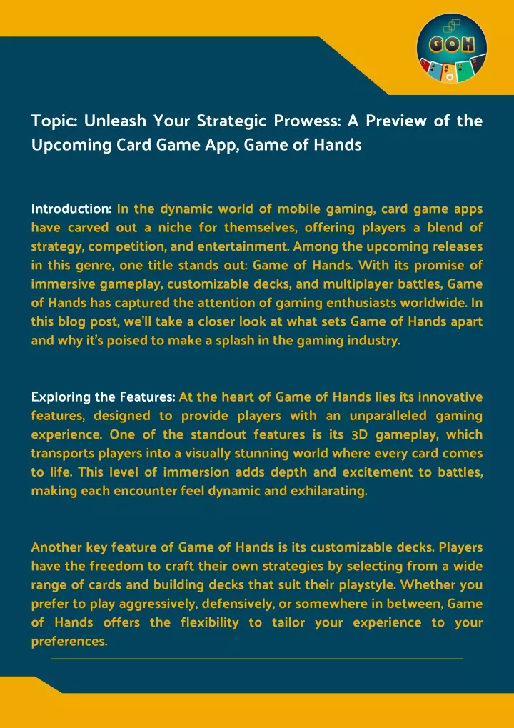 topic unleash your strategic prowess a preview