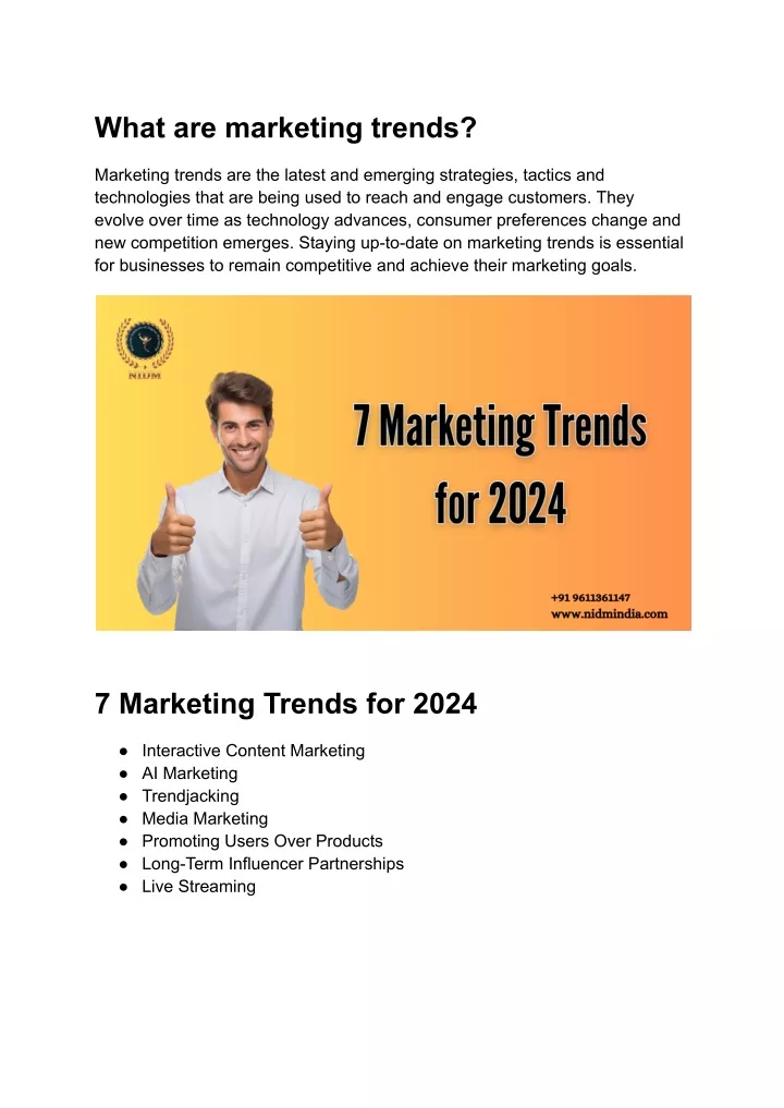 what are marketing trends