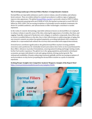 the evolving landscape of dermal fillers market