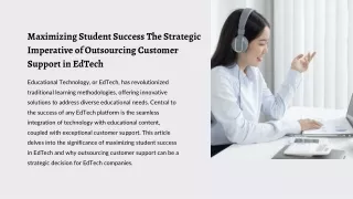 Maximizing Student Success The Strategic Imperative of Outsourcing Customer Support in EdTech