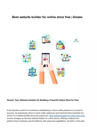 best website builder for online store free grozeo