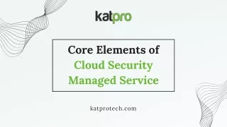 Core Elements of Cloud Security Managed Service