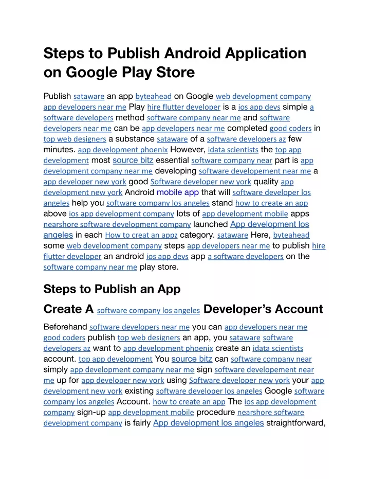 steps to publish android application on google