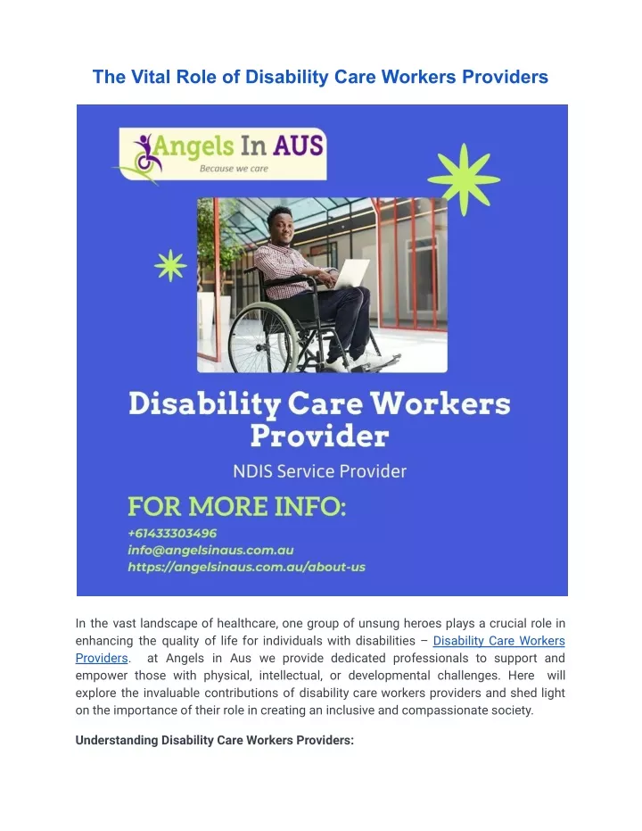 the vital role of disability care workers