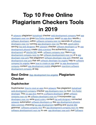 top 10 free online plagiarism checkers tools