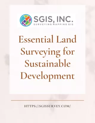 Essential Land Surveying for Sustainable Development