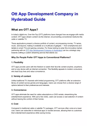 Ott App Development Company in Hyderabad Guide