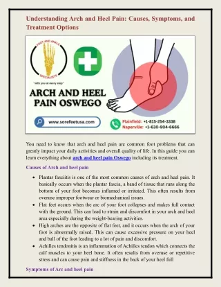 arch and heel pain Oswego