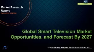 Smart Television Market will reach at a CAGR of 14.2% from to 2027