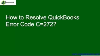 How to Resolve QuickBooks Error Code C=272?