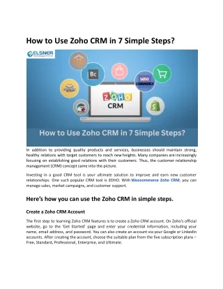 Master Zoho CRM in 7 Easy Steps: A Step-by-Step Guide
