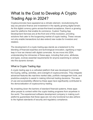 What Is the Cost to Develop A Crypto Trading App in 2024