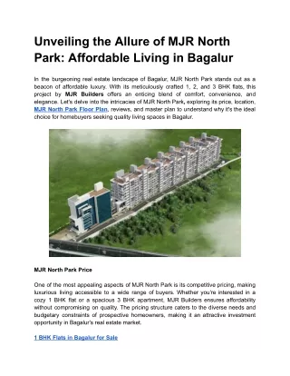 Unveiling the Allure of MJR North Park_ Affordable Living in Bagalur (1)