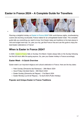 Easter in France 2024 A Complete Guide for Travellers