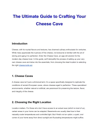 Mastering Cheese Storage - The Ultimate Guide to Crafting Your Cheese Cave