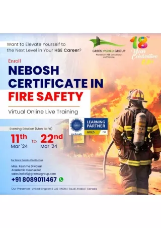 Attain High Standards of HSE with Nebosh Fire and Safety Courses in Pune