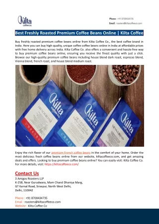 Best Freshly Roasted Premium Coffee Beans Online